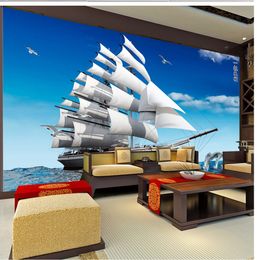 Custom 3D Wallpaper Smooth Sailing Dolphins Seascape Living Room Bedroom Background Wall Decoration Mural Wallpaper