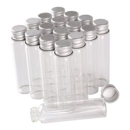 wholesale 100 pieces 6ml 16*60mm Glass Bottles with Aluminium Caps Mini Glass Bottles Tiny Jars Vials