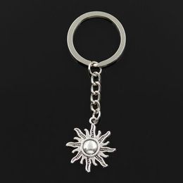 Fashion 20pcs/lot Key Ring Keychain Jewelry Silver Plated sun Charms Key Accessories