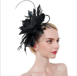 Headdress Bride Feather Flower Headdress Banquet Dance Hairpin