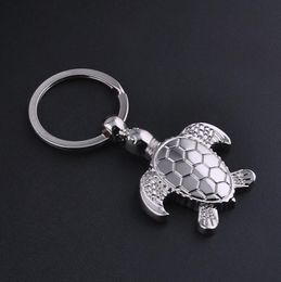 New Caming silver plated turtle tortoise keychains ring animal alloy keychain women keyring bag car charm pendant Jewellery