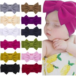 New Europe Fashion Infant Baby Bowknot Headband Kids Candy Colour Hair Band Children Headwear Hair Accessory 12 Colours