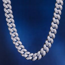 12mm Iced Out Cuban Chain Choker Necklace White Gold Fashion Hip Hop Cuban Link CZ 18/20/24 Inch Rapper Necklace Jewelry