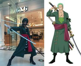 New Anime ONE PIECE Roronoa Zoro Cosplay Costume Green Uniform Outfit Halloween Adult Comic Costumes for Women Men Carnival Cosplay S-XL