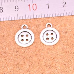 127pcs Charms double sided button Antique Silver Plated Pendants Making DIY Handmade Tibetan Silver Jewelry 13mm