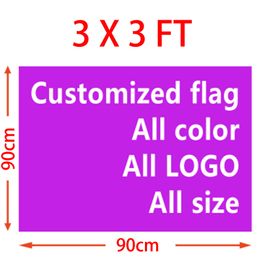 Custom made flag 90*90cm (3ft*3ft) Size Polyester flag banner home & garden flag Festive gifts