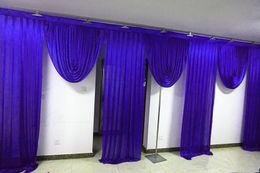 6M wide royal blue swags wedding stylist designs backdrop Party Curtain drapes Celebration Stage Performance Background Satin Drape 5 color