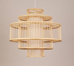 Handmade Bamboo Weaving Pendant Lamps Lantern E27 Pendant Ligh Japan Restaurant Hanging Coffee Bar Decor lighting MYY