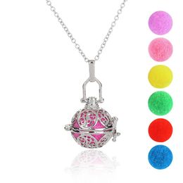 Hollow Out Tai Chi Pattern Cage Necklace Can Open Aromatherapy Colour Ball Diy Pendeloque Cut