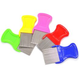 Dog Cat Head Hair Lice Nit Comb Pet Safe Flea Eggs Dirt Dust Remover Stainless Steel Grooming Brushes Tooth Brushs 120pcs DA266