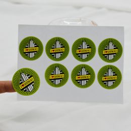 Customised round vinyl logo adhesive stickers labels coated paper Colour package label on bottle glossy printed sticker