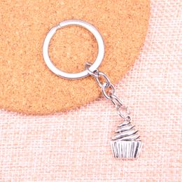 New Keychain 20*15mm cupcake ice cream Pendants DIY Men Car Key Chain Ring Holder Keyring Souvenir Jewellery Gift