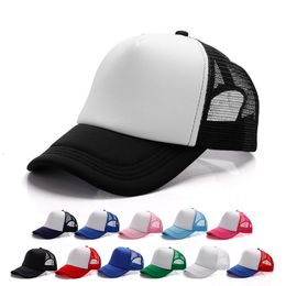 Adult Snapback Mesh Cap Summer Fashion Plain Trucker Mesh Hat Snapback Blank Baseball Cap Adjustable Sun Hat KKA7670