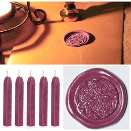 5Pcs 85*10*10mm Wine Red Sealing Seal Wax Sticks for Postage Letter Manuscript Wicks Wax Candle Bougie Candle Wedding Supplies