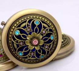 Mini Pocket Retro Vintage Style Butterfly/flower/Peacock Makeup Cosmetic Pocket Compact Stainless Mirror SN3980