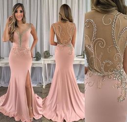 New Cheap Dark Pink Evening Dress Beaded Long Holiday Wear Pageant Prom Party Gown Custom Made Plus Size