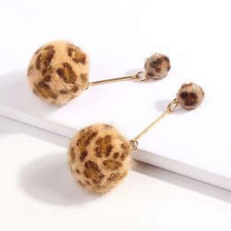 Fashion-Print hair ball dangle earrings sexy Wildness chandelier ear drop fashionable ear Jewellery free shipping