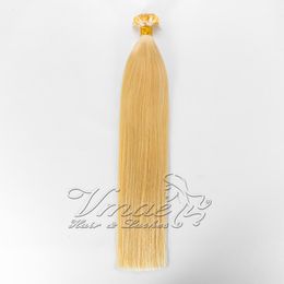 VMAE European Unprocessed Virgin Hair 12 to 28 Inch Straight #60 1g/strand 100g Flat Tip Pre Bonded Human Hair Extensions