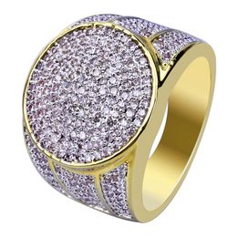 New Style Men and Women Rings Hot Fashion Hip Hop Ring 18K Gold Plated Cubic Zirconia Rings