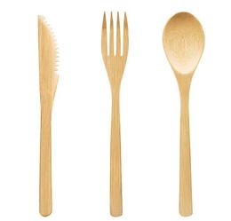 Bamboo Cutlery Set Natural Bamboo Spoon Fork Knife Dinnerware Set Bamboo Jam Cutlery Kitchen Dinnerware Sets SN790