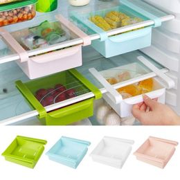 Slide Kitchen Fridge Freezer Space Saver Organiser Storage Rack Shelf Holder New Storage Containers