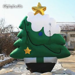 Customized Advertising Simulation Inflatable Christmas Tree 3m Height Artificial Xmas Tree With Printing For Holiday Decoration