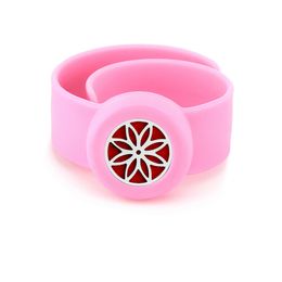 Flower Charm Bracelet Kid Silicone Slap Bracelets Essential Oils Diffuser Wristband Anti-Mosquito Bracelets & Bangles For Kids