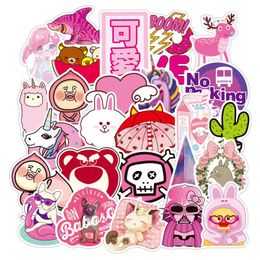 Pink Sticker Trolley Case Car Computer Skateboard Waterproof Sticker Scooter Motorcycle