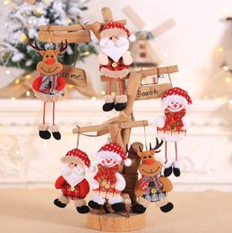 Cute Christmas Doll Long Leg Santa Clause Snowman Elk Ornament Christmas Tree Hang Pendant Kids Toy Christmas Decor for Home dA011