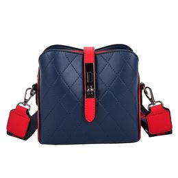 HBP Shoulder bag fashion ladies messenger pu leather simple contrast color outdoor travel light