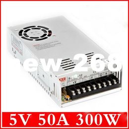 Freeshipping Newest High Quality 5V 50A 300W Switching Power Supply Driver Voltage Transformer for LED Strip Light Display 110V/220V