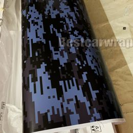 Matte blue digital Camouflage Vinyl For Car Truck Whole Wrap Camo styling Covering Film with air release / Bubble Free Size 1,52x20m 5x67ft