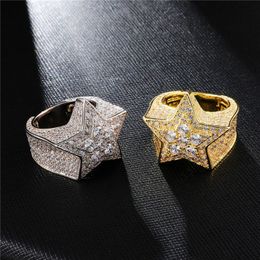 Europe and America Hotsale Mens Women Hip Hop Ring High Quality CZ Star Ring Hot New Gift for Friend