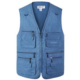 Men's Waistcoat Travel Vest Casual Breathable Plus Large Size 5XL Summer Outdoor Fisohing Vest with Many Pocket