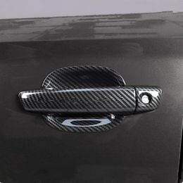 Car Door Handles Decoration Cover Trim For Audi A3 8V 2013-2019 Carbon Fiber Color Doorknob Door Bowl Covers Exterior Decals