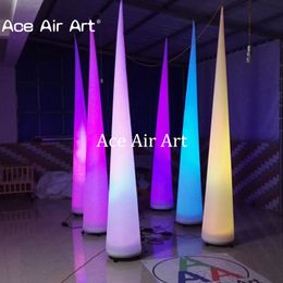 Good Party Decoration Beautiful Straight Lighting Inflatable Cone Led Pillars For Decorations Come With Air Blower