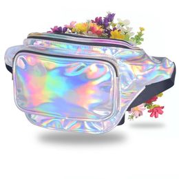 Fashion New Men Laser Waist Bag Women Waterproof Thighbags Fanny Pack Holographic Reflective Chest Bag Belt Waist Bag DLH090