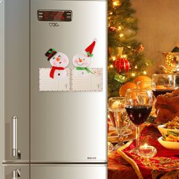 Snowman Refrigerator Magnets Self-adhensive Stickers Christmas Home Decorations for Metal Door Garage Cabinets