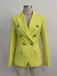 Design originale di alta qualità premium Donne femminile classico Business a doppio petto indossare fibbie in metallo blazer miscuglio