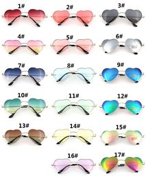 Hot new heart-shaped sunglasses ladies metal reflective lens fashion sunglasses men and women mirror new party gift