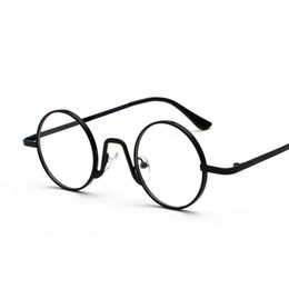 Wholesale- small glasses frame men vintage 2019 gold retro round circle metal frame eyeglasses decoration nerd