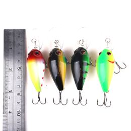 HENGJIA 100pcs Fishing Lure Crankbaits Bass Plastic Fishing Lures 7.3CM 10.1G 6#hooks crank bait minnow trout bass