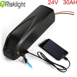 5V USB hailong type 24v 700w ebike battery 24v 30ah lithium battery pack +charger+bms for bafang 8fun motor For LG Cell