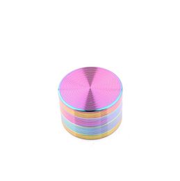 Stripe Colour Smoke Grinder 63MM Zinc Alloy Manual Flat Tooth Grinder