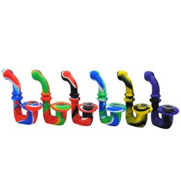 DHL L shape 2.9 inch Silicone Smoking Pipes 11.5x4.5cm Oil Burner Pipes Hand Pipe Cheap Smoking Accessories