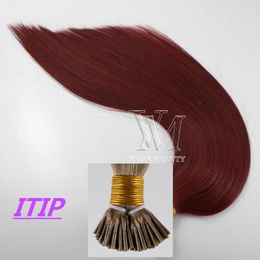 VMAE 100% Virgin Remy Single Donor Double Drawn Top Quality Piano Colour #35 #99J Flat I U Tip Straight keratin Glue Human Hair Extensions