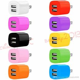 Dual USB Ports US EU Ac home travel wall charger power adapter for samsung galaxy s4 s6 s7 edge note 4 5 pc mp3