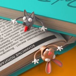 Creative 3D animal bookmark original design mignon drôle chat étudiant avec 2 pièces Bookmark Kid Coopérative en gros