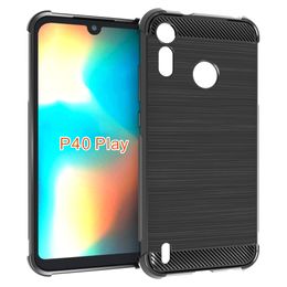 black non-slip soft Carbon Fibre shockproof TPU Gel Case for MOTO P40 Power One Power 2/P40 play/P30 Note One Power/P30 Play moto one