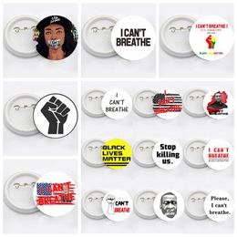 I CAN'T BREATHE Brooches Black Lives Matter Parade Brooches George Floyd Trump USA Flag Pin Badge Party Favor 14styles RRA3144